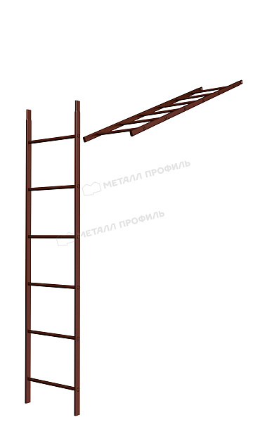 Лестница кровельная стеновая дл. 1860 мм без кронштейнов (8017) ― купить в Перми по приемлемым ценам.