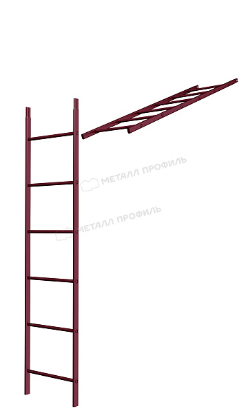 Лестница кровельная стеновая дл. 1860 мм без кронштейнов (3005) ― приобрести по приемлемой стоимости в Компании Металл Профиль.
